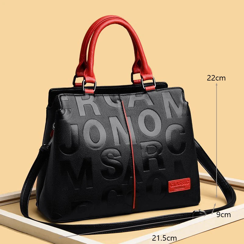 PU Leather Large Capacity Luxury Tote Shoulder Bag – Women's Travel Handbag