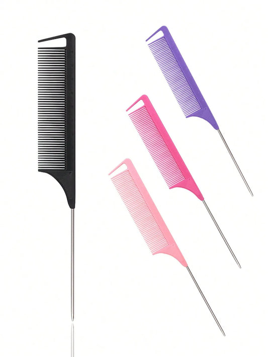 Stainless Steel Pointed Tail Hair Comb – Professional Salon Styling Tool for Wigs & Real Hair