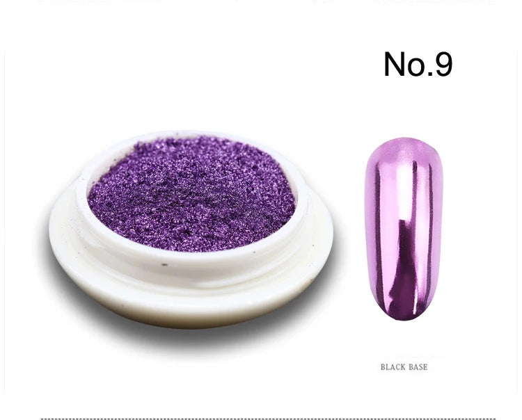 Chrome Mirror Nail Powder – Holographic Laser Silver & Gold Glitter Pigment