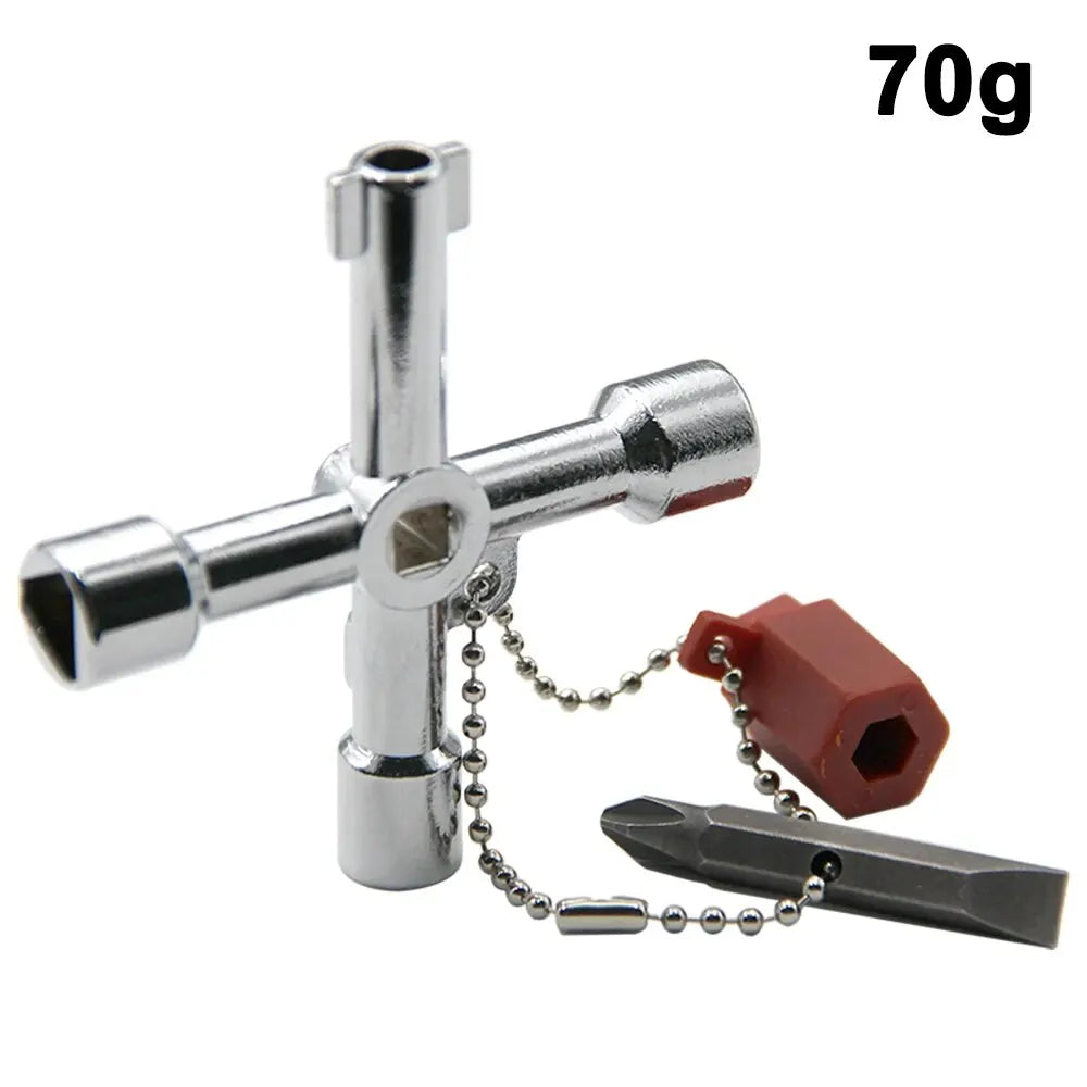 4-in-1 Key Wrench Screwdriver Tool Set – Triangle, Quadrangle & Electrical Cabinet