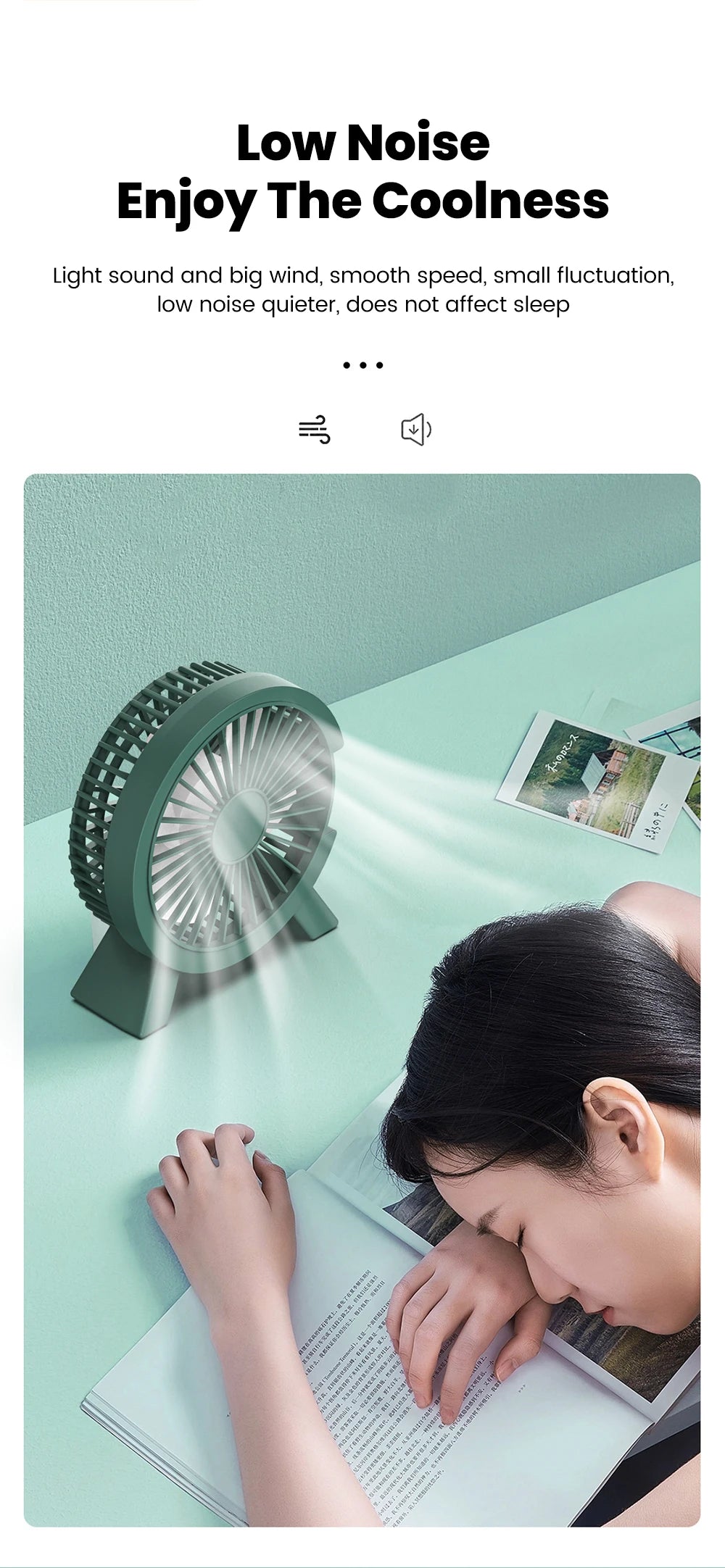 Mini Rechargeable Desk Fan — Portable Cooling for Home, Office & On-the-Go