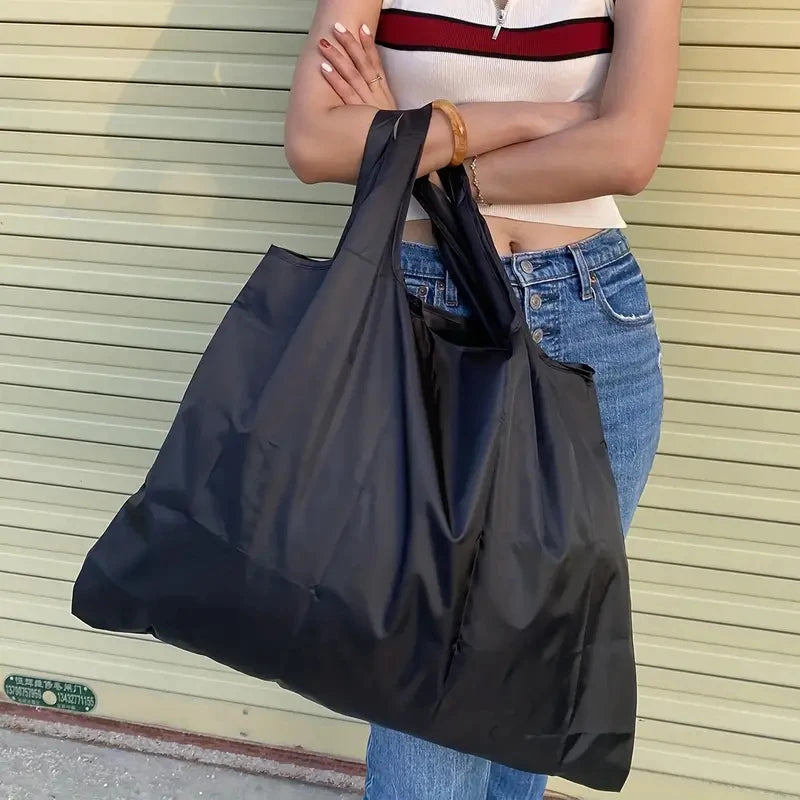 Foldable Waterproof Reusable Shopping Bag – Portable Grocery Shoulder Tote