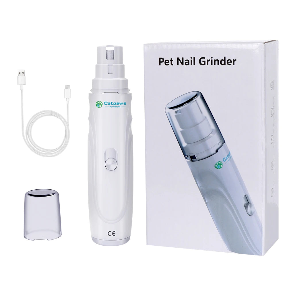 Rechargeable Dog Nail Grinder — Quiet 2-Speed Painless Paw Trimmer