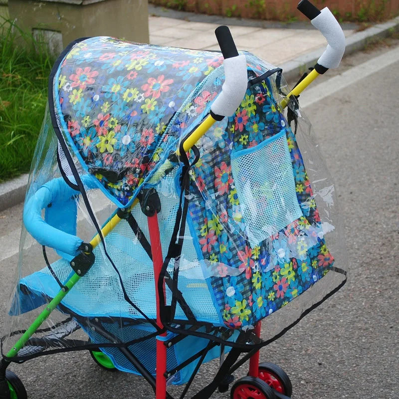 Waterproof Baby Stroller Rain Cover Windproof Baby Carriage Cover Raincoat Pram Rain Cape Outdoor Stroller Accessories