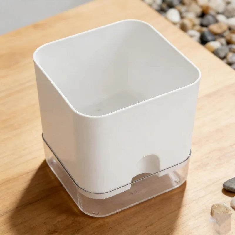 Square Self-Watering Plant Pot – Double Layer Indoor Balcony Flower Pot
