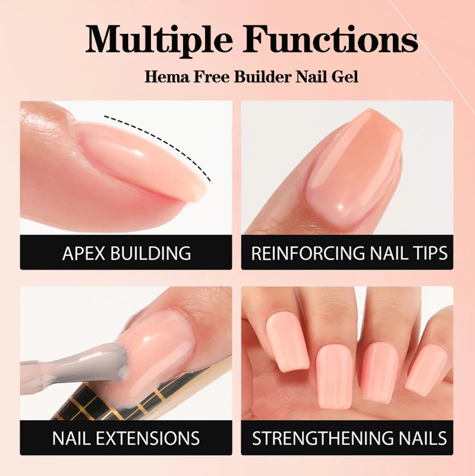 CHUNSHU Hema FREE Construction UV Gel 18ml Builder Nail Gel In A Bottle Semi Permanent Thick Rubber Base Gel Extension Nails Art