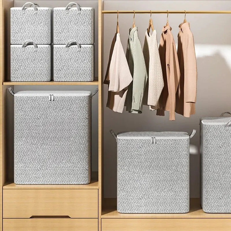 Large Capacity Non-Woven Storage Bag – Wardrobe Organiser for Quilts & Clothing