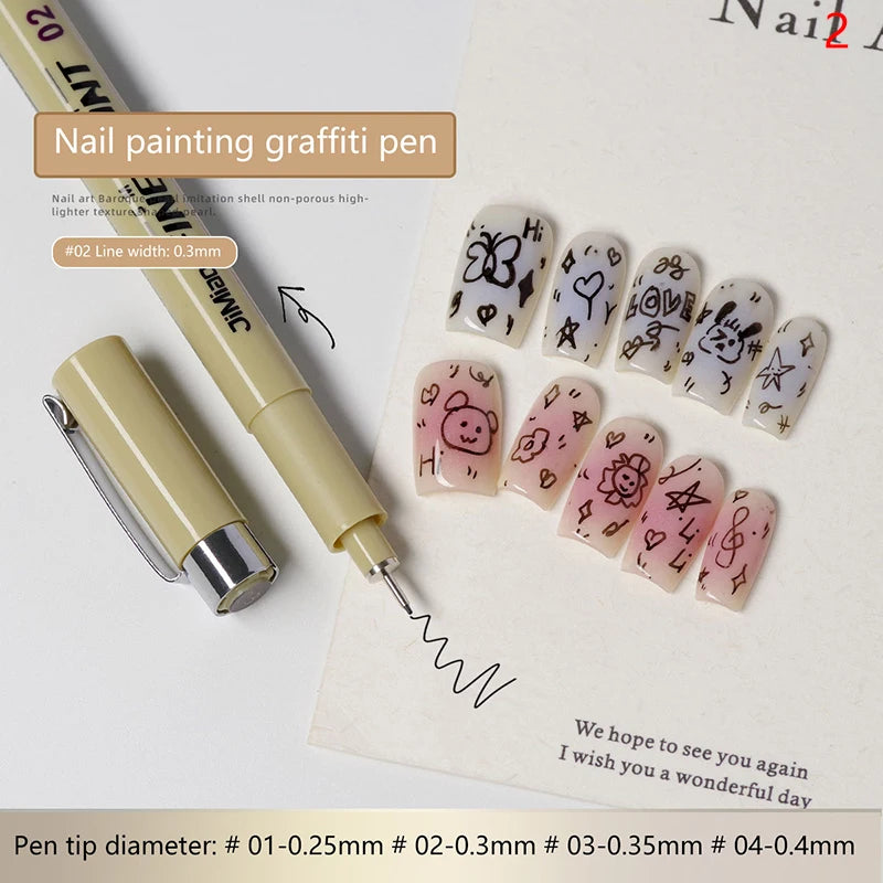 Nail Art Graffiti Line Pen – Waterproof Detail Sketching & Wire Drawing Gel Pen