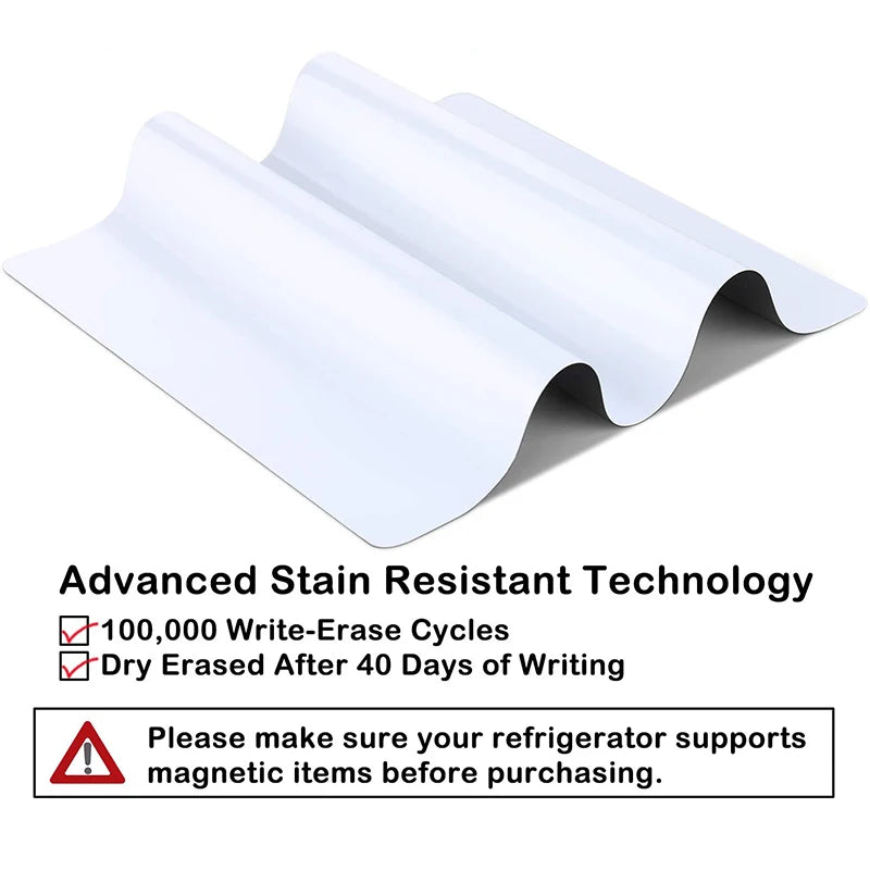 A3 Size Magnetic Whiteboard Dry Erase White Board, Fridge Stickers for Refrigerator Kitchen Planner Bulletin Board