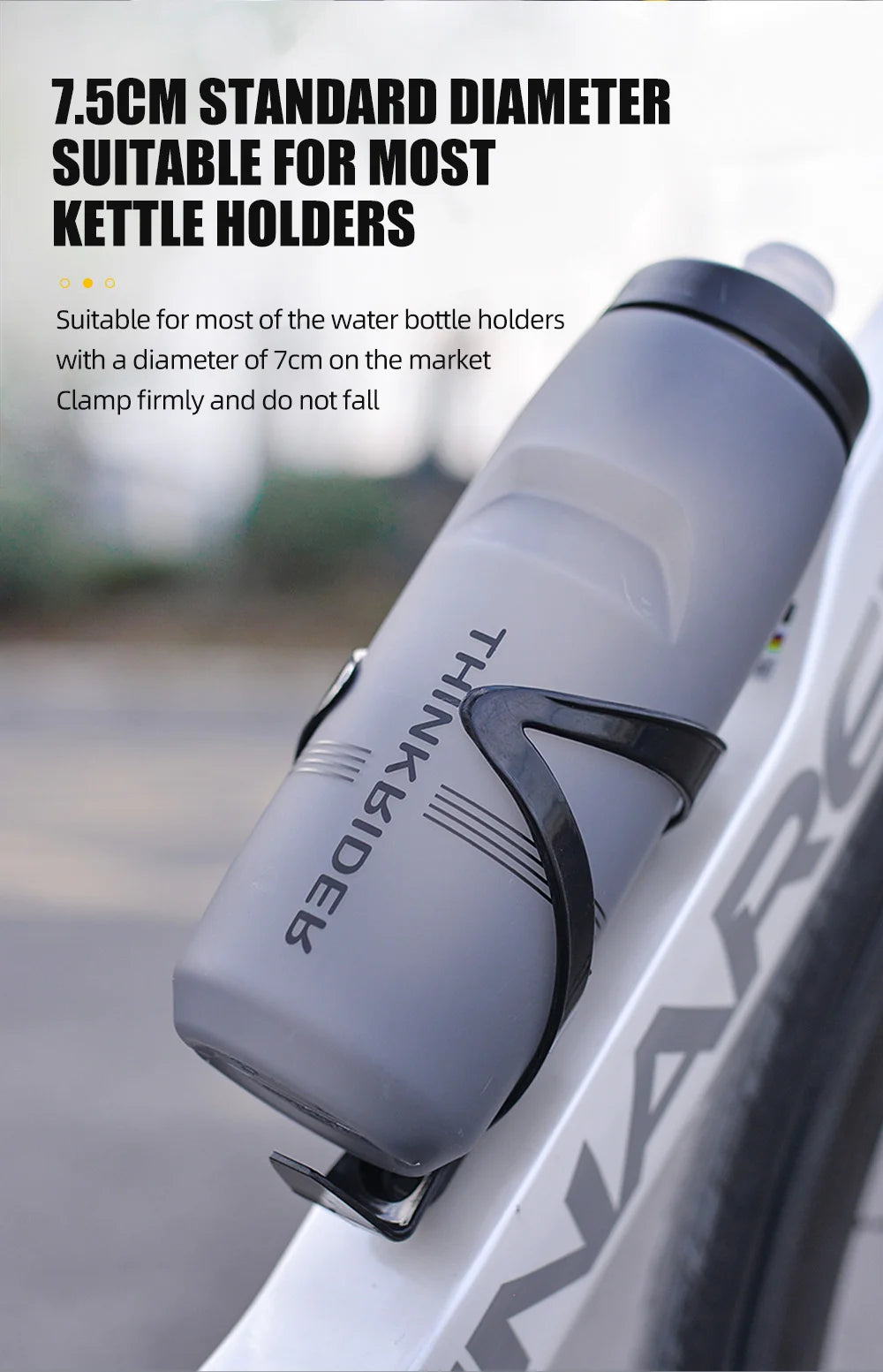 ThinkRider MTB Cycling Water Bottle – 620ml & 750ml Squeeze Sports Bottle