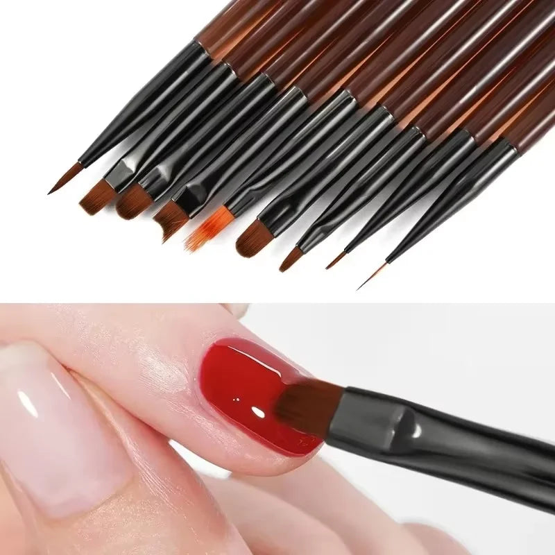 9 UV Gel Pen Nail Brush DIY Nail Brush Acrylic Painting Brush, Eyeliner for Nail Design Nail Tip Display Painting Tools.