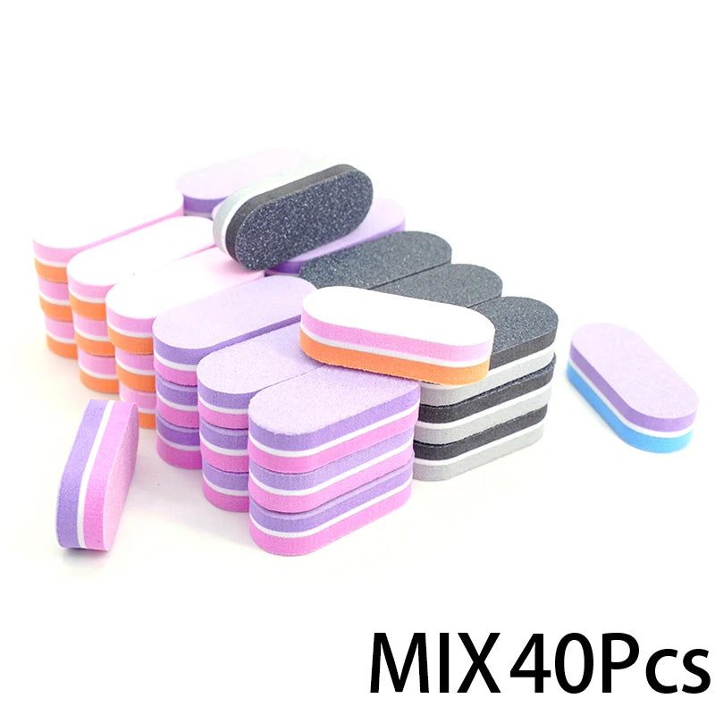 50Pc Professional Mini Nails Art buffer File 100/180 Sandpaper Manicure Tips Care File Sanding Polishing Grinding Equipment Tool