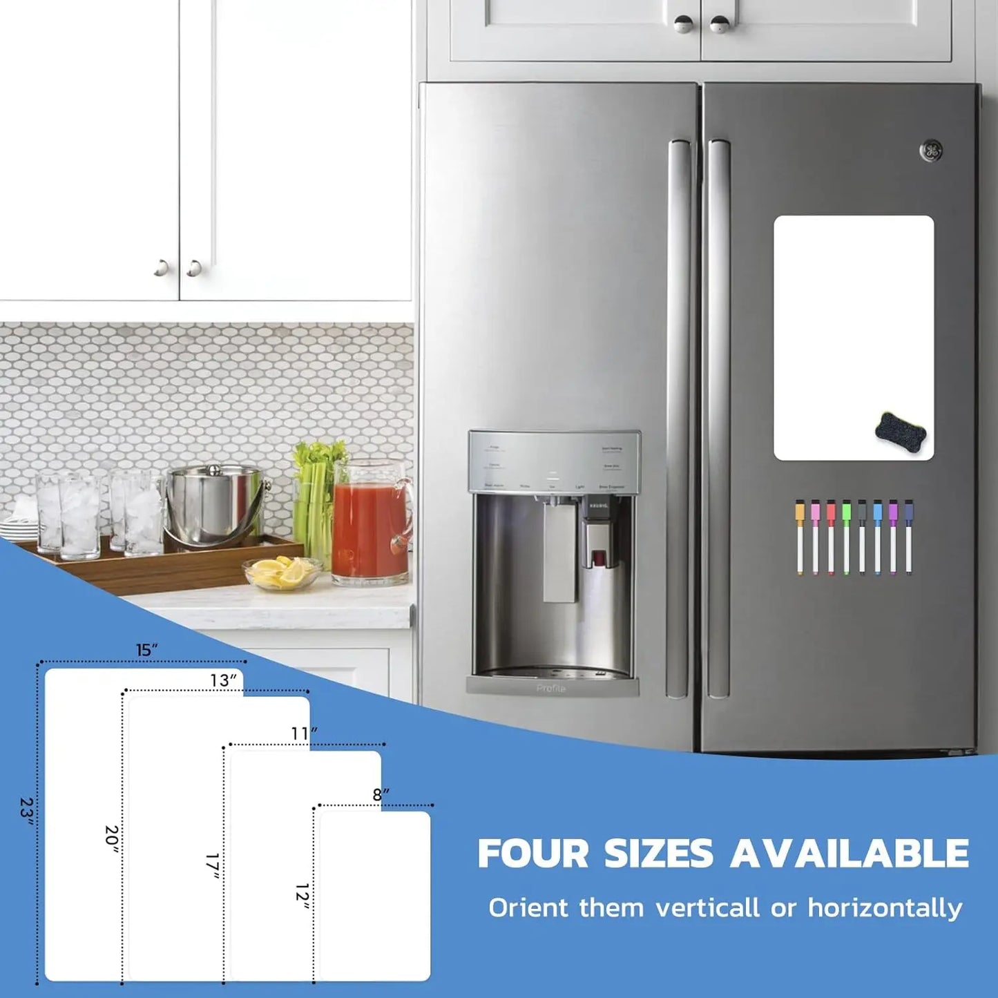 A3 Size Magnetic Whiteboard Dry Erase White Board, Fridge Stickers for Refrigerator Kitchen Planner Bulletin Board