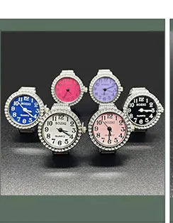 Vintage Y2K Finger Watch Rings for Women Men Elastic Stretchy Roman Quartz Mini Watches Rings Punk anillos Gift