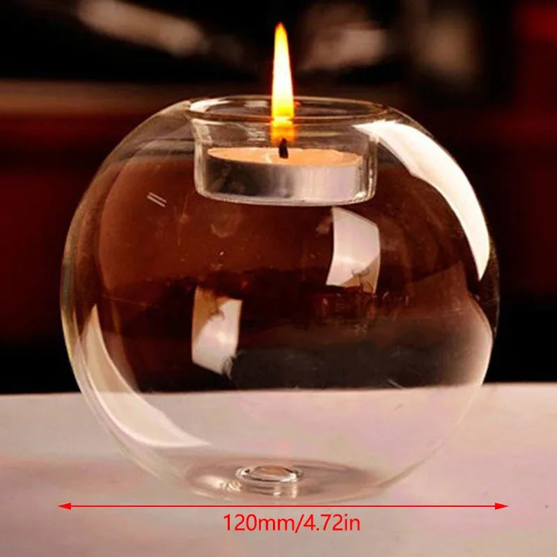 Elegant Round Glass Candle Holders – European Style Centrepiece for Weddings & Events