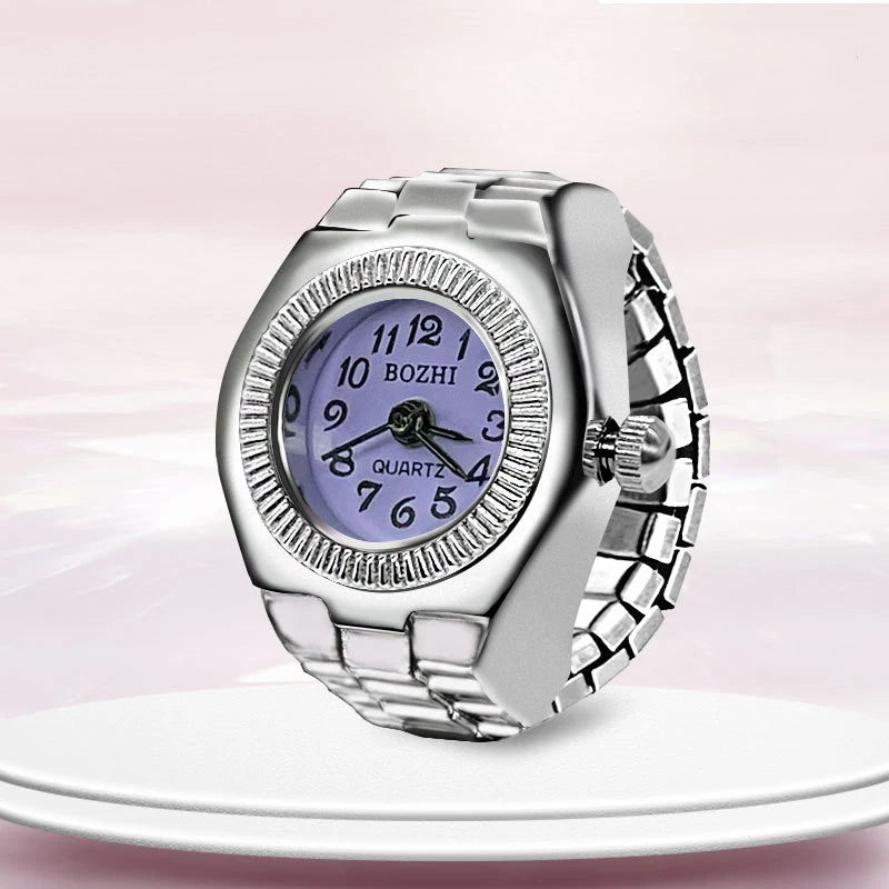 Vintage Y2K Finger Watch Rings for Women Men Elastic Stretchy Roman Quartz Mini Watches Rings Punk anillos Gift