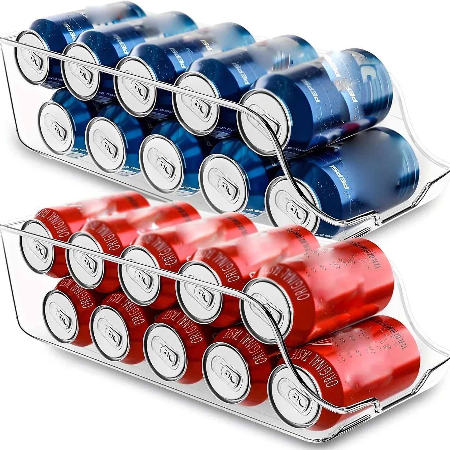 Fridge Can Dispenser & Organiser Bins – Auto-Rolling Soda & Drink Storage