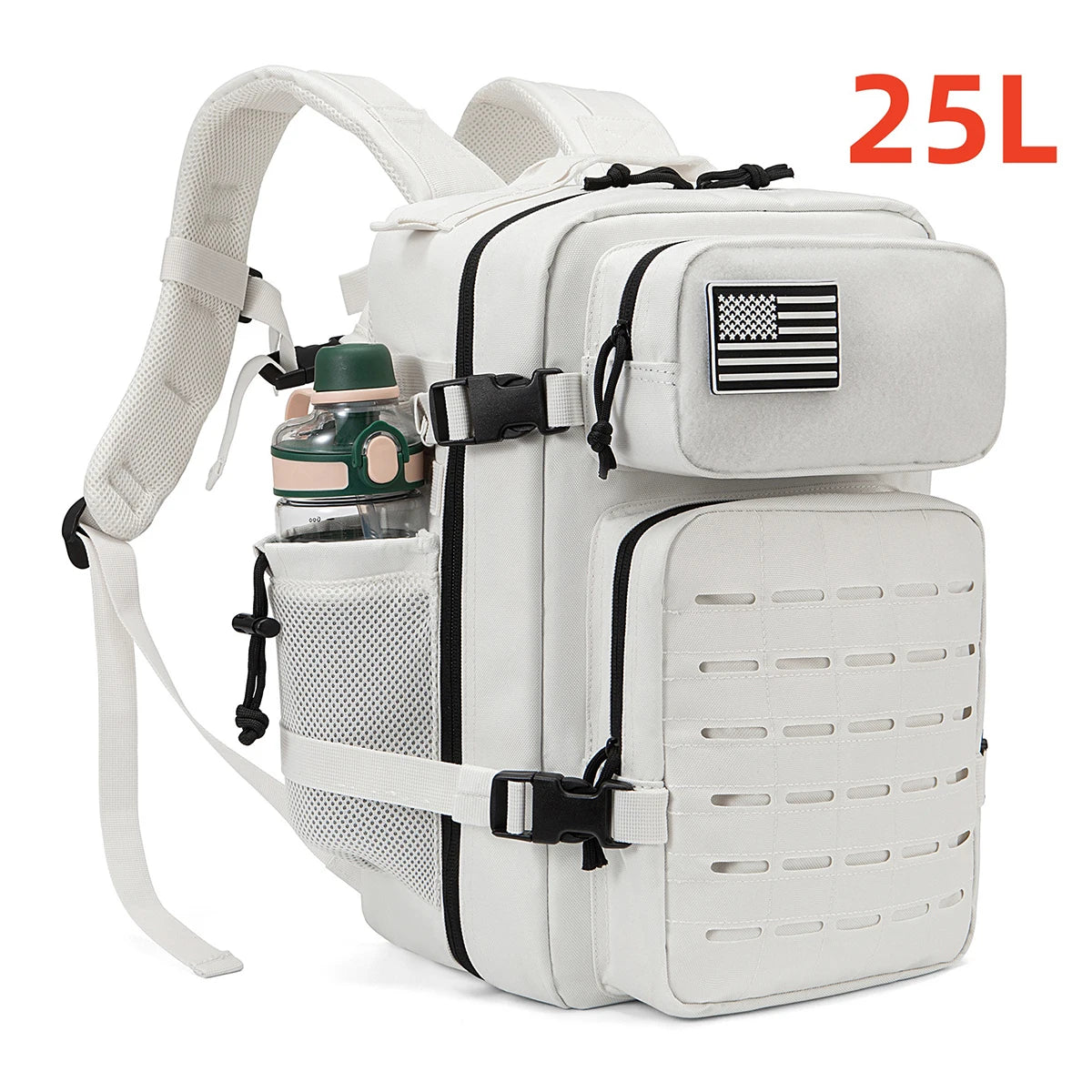 25L/45L Tactical Backpack for Men and Women Outdoor Survival Bug Out Bag Small School Rucksack Hking with Bottle Holder