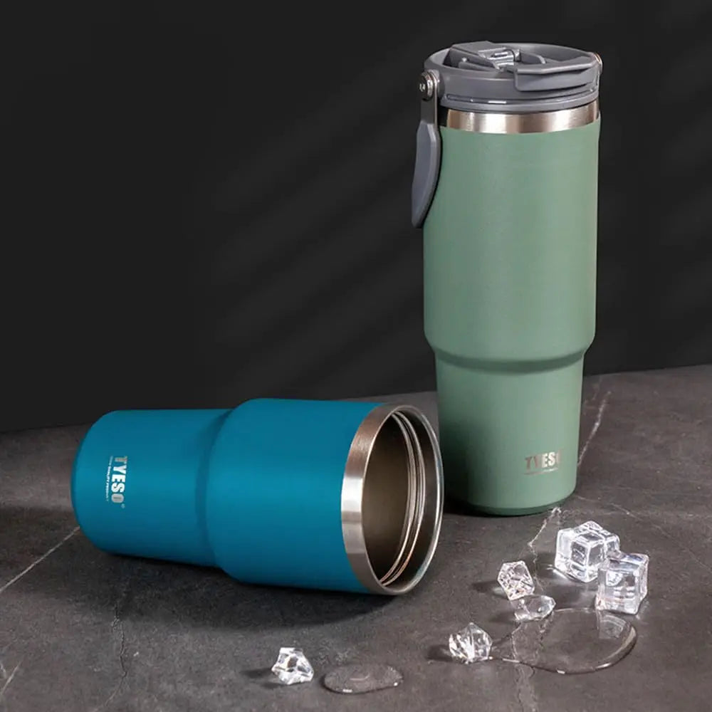 Tyeso 900ML Travel Mug Vacuum Cup Stainless Steel Coffee Cup Cold Hot Double-layer Insulated Cup Tumbler Thermo Water Bottle Car
