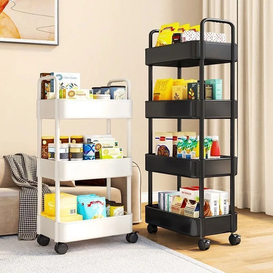 Multi-Layer Kitchen Trolley & Bathroom Storage Cart with Wheels