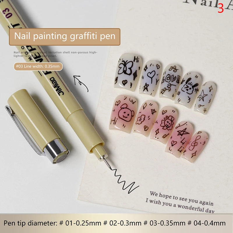 Nail Art Graffiti Line Pen – Waterproof Detail Sketching & Wire Drawing Gel Pen