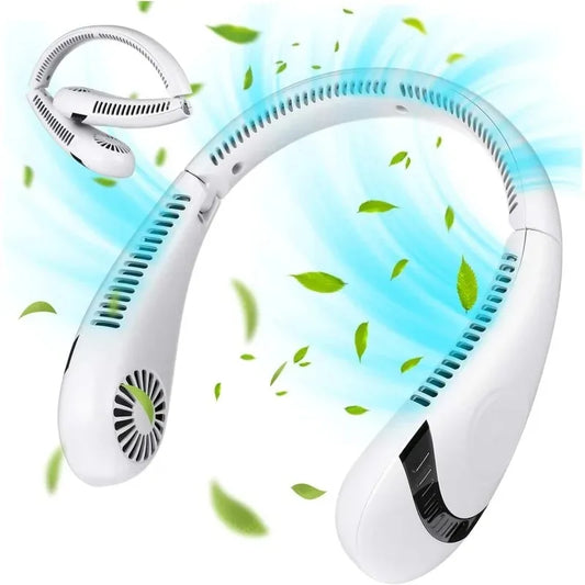 5000mAh Bladeless Neck Fan – USB Rechargeable Foldable Wearable Cooling Fan
