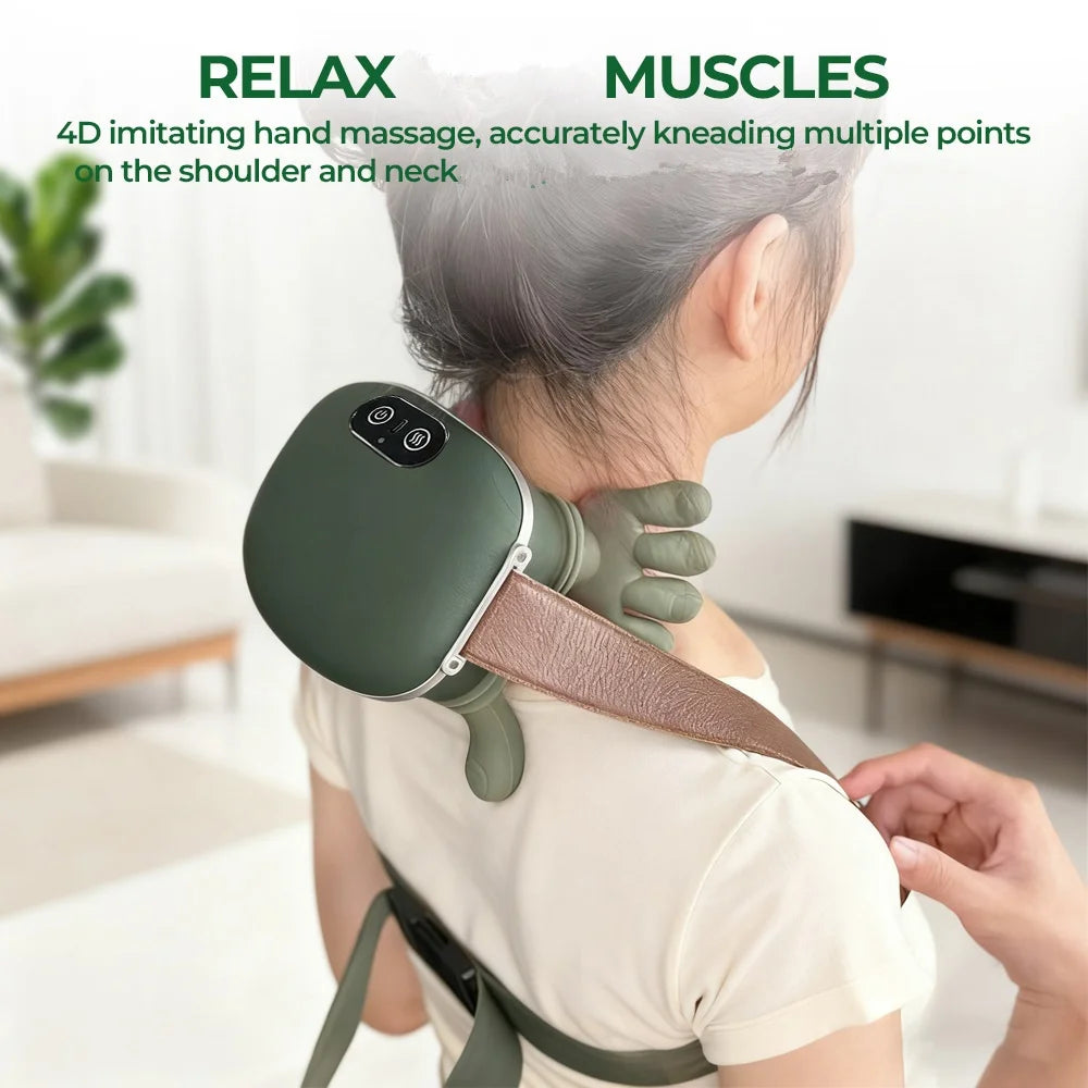 Wireless Bionic Finger Neck & Shoulder Kneading Massager – Shawl Wrap Design