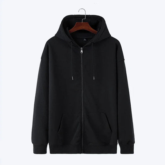 Zip-Up Fleece Hoodie Sweatshirt – Unisex Campus Streetwear Jacket