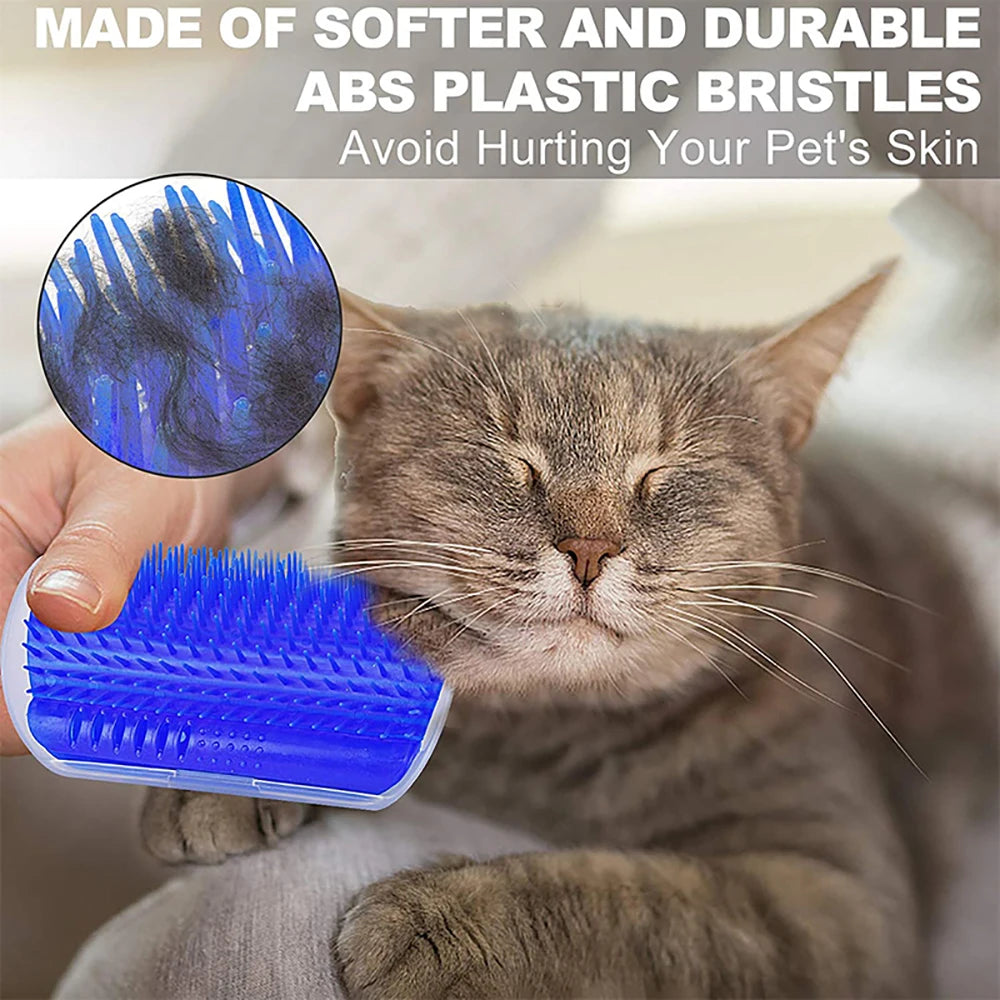 Cat Corner Grooming Massage Brush – Self-Cleaning Scratch & Comb for Kittens