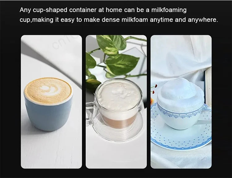 Wireless USB-C Electric Milk Frother – Handheld Stainless Steel Coffee Whisk