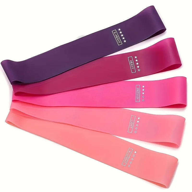 5-Piece TPE Resistance Band Set – Fabric Elastic Bands for Yoga, Gym & Pilates
