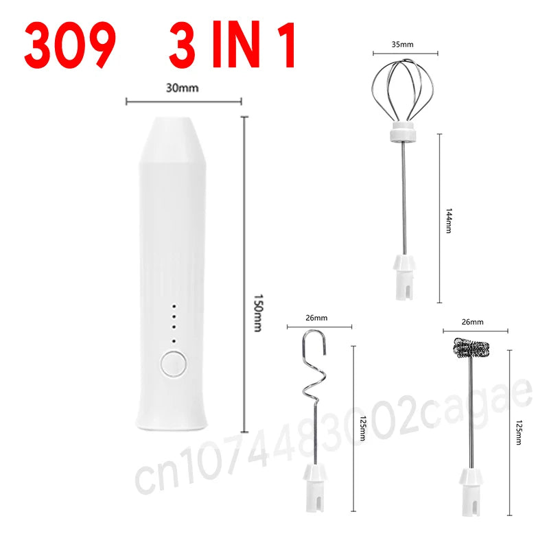 Wireless USB-C Electric Milk Frother – Handheld Stainless Steel Coffee Whisk