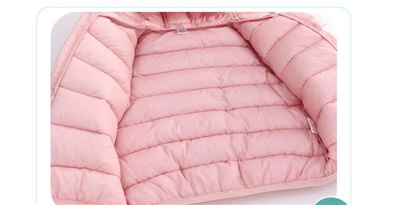 2023 Baby Girls Jackets For Kids Cartoon Bear Zipper Coats Autumn Boys Warm Hooded Down Jackets Children Christmas Outerwear