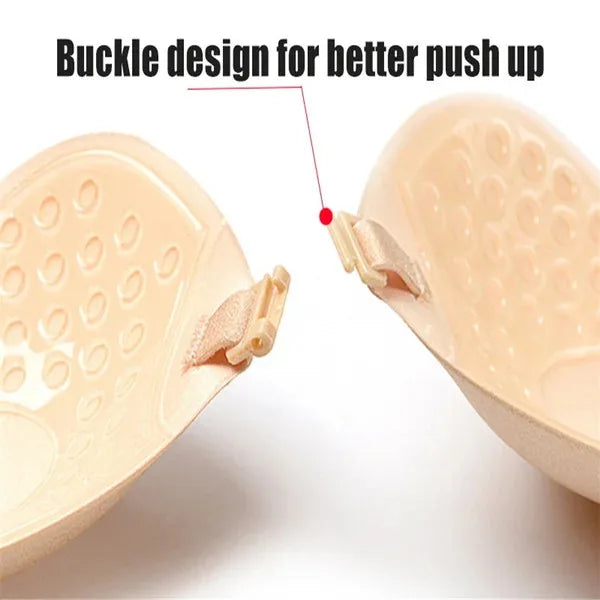 Sexy Women Invisible Push Up Bra Self-Adhesive Silicone Bust Front Closure Sticky Bra Skin Backless Strapless Bra