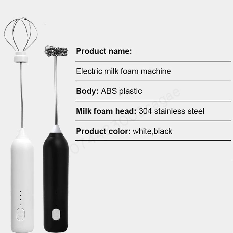 Wireless USB-C Electric Milk Frother – Handheld Stainless Steel Coffee Whisk
