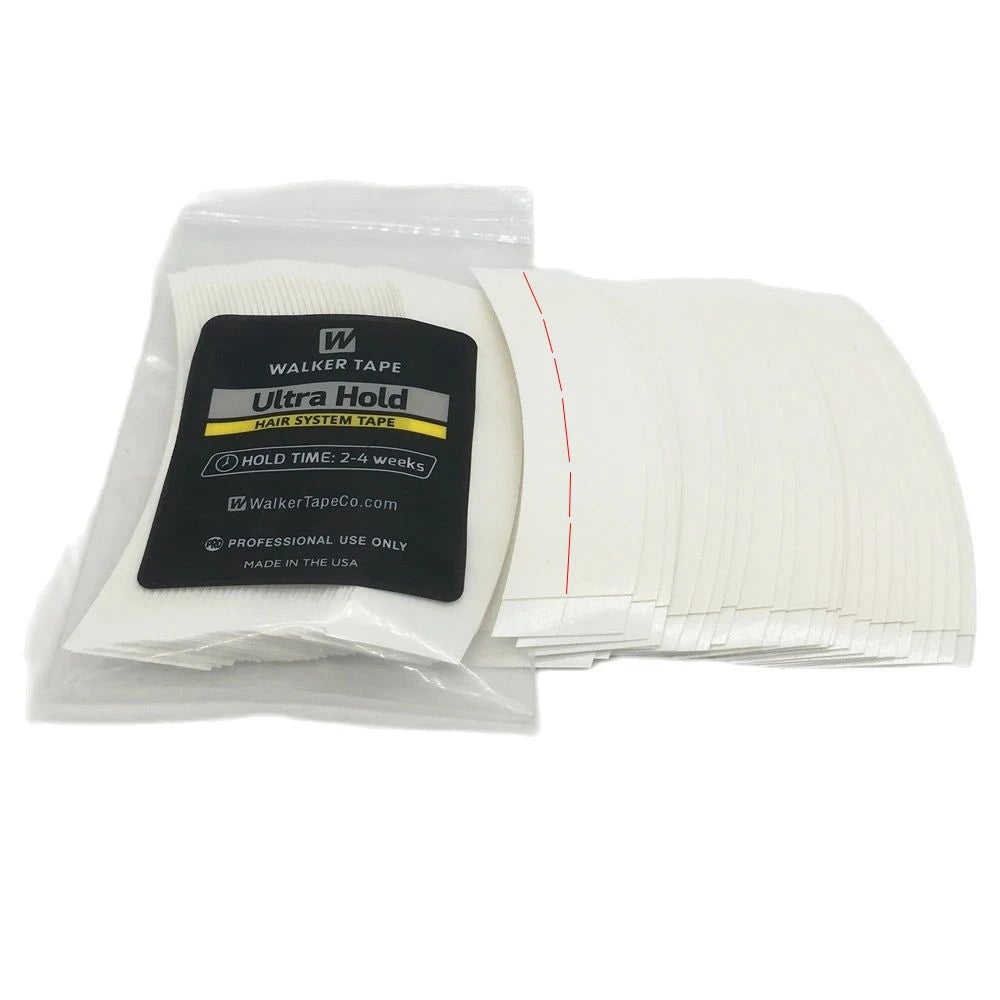 36 pcs 7.6 cm* 2.2 cm White Ultra hold tape lace front tape arc double sided Tape for toupee wig adhesive