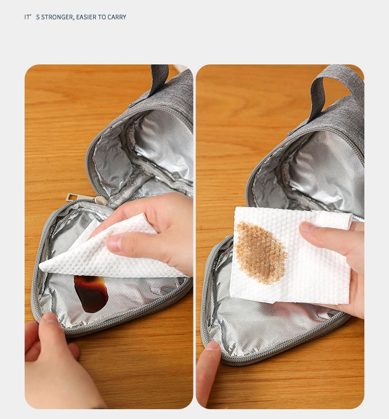 Triangle Portable Breakfast Insulation Bag Aluminum Foil Lunch Bag Mini Rice Vegetable Roll Outdoor Picnic Lunch Box