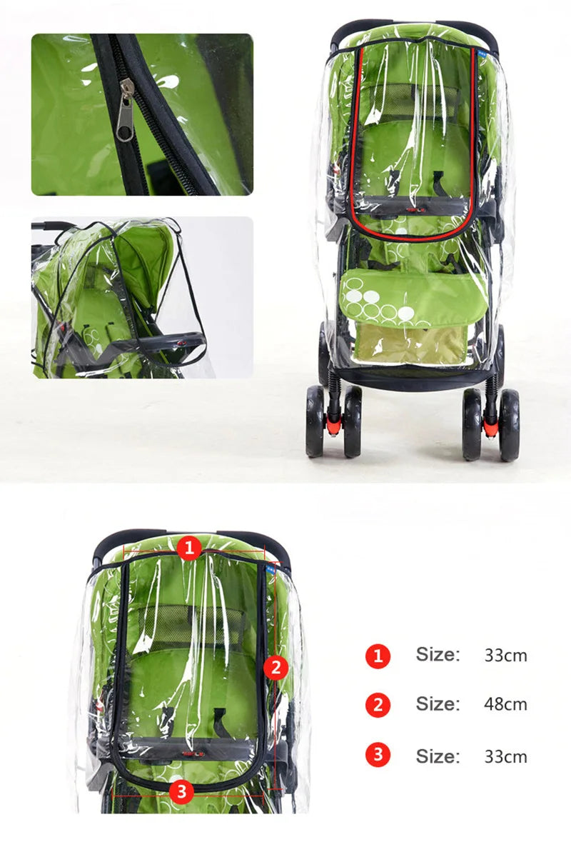 Waterproof Baby Stroller Rain Cover Windproof Baby Carriage Cover Raincoat Pram Rain Cape Outdoor Stroller Accessories