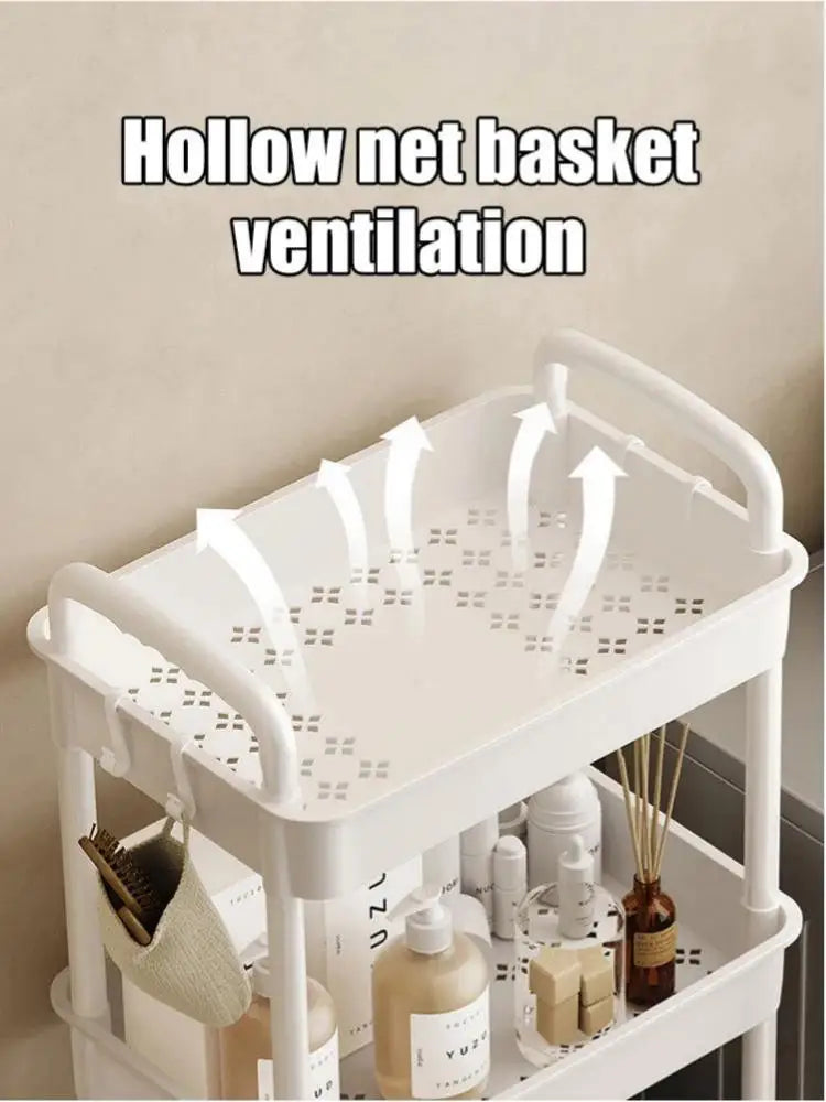 Multi-functional Household Trolley Kitchen Organizer Cart With Wheels Multi-Layer Bathroom Shelves Household Snacks Storage Rack