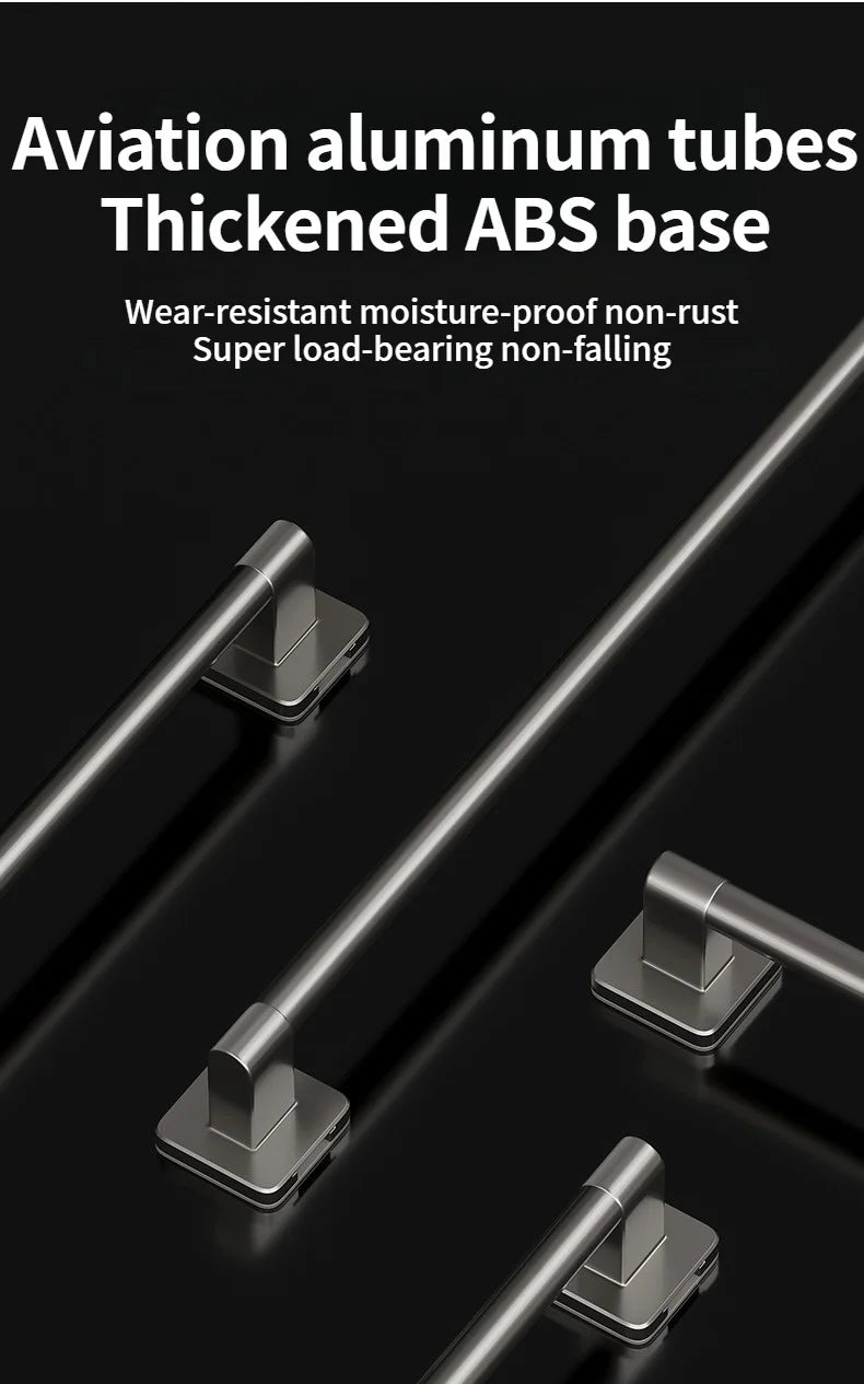 No-Drill Bathroom Towel Bar & Hook Set – Adhesive Wall-Mounted Rack