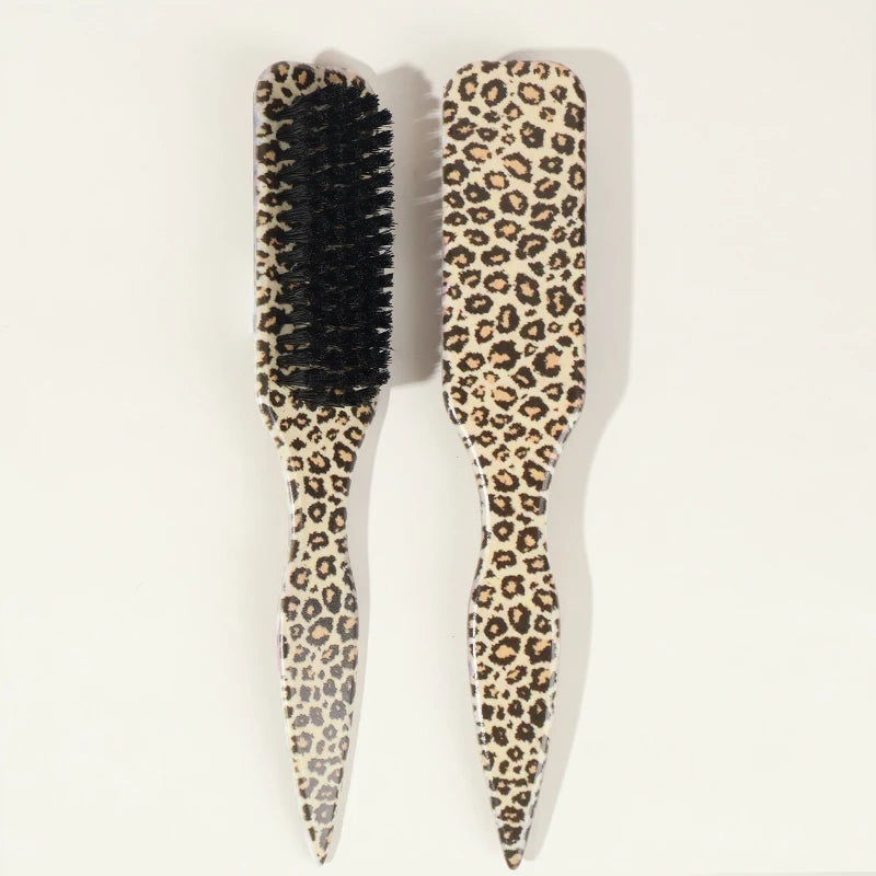 Boar Bristle Slick-Back Hair Brush – Edge Control, Flyaway & Baby Hair Smoother