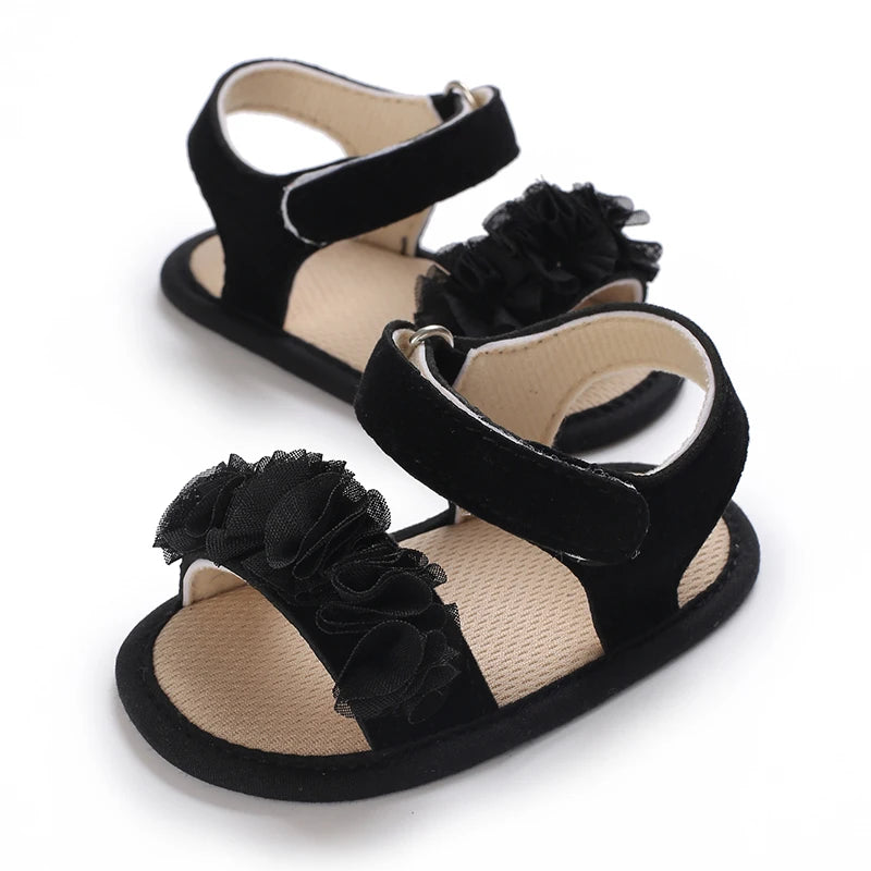 Baby Girls Sandals Soft Sole Summer Infant Wedding Dress Flat Shoes Beach Sandal Newborn Crib Shoes First Walkers