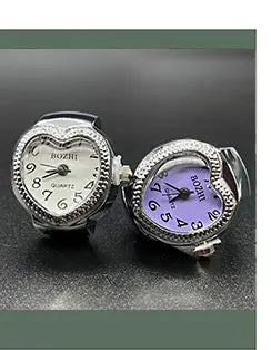 Vintage Y2K Finger Watch Rings for Women Men Elastic Stretchy Roman Quartz Mini Watches Rings Punk anillos Gift