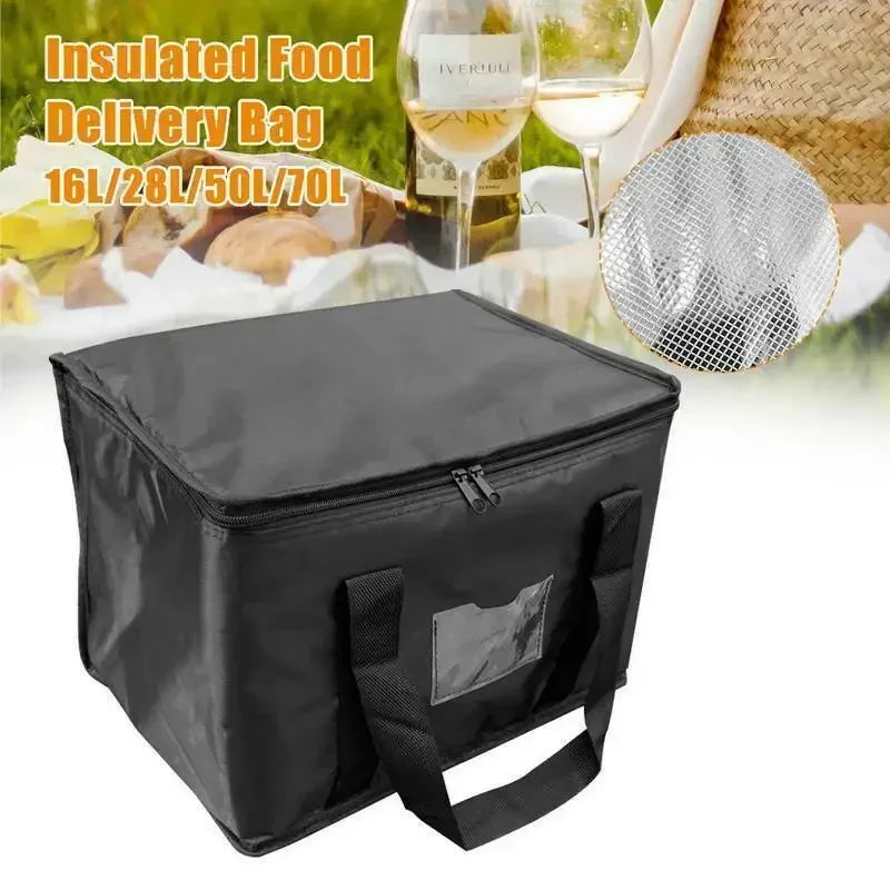 16L-70L Insulated Thermal Tote Bag Big Storage Cooler Delivery Zipper Thermal Case Picnic Camping Tin Foil Food Bags