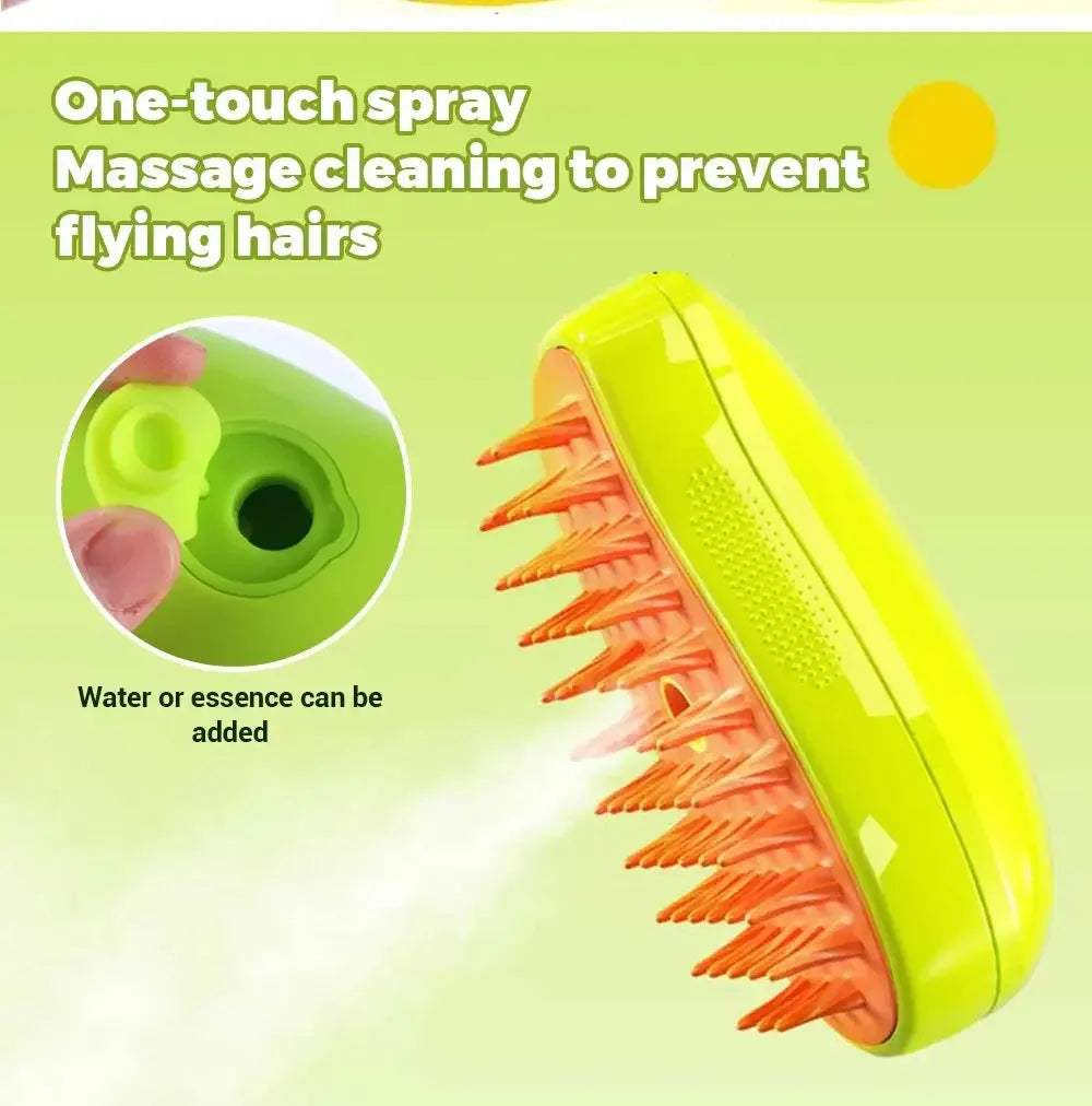 Electric Steamy Brush for Cat and Dog, Steam Brush, Electric Sprayer for Massage, Pet Grooming Tool, Shedding Combs, 3 in 1
