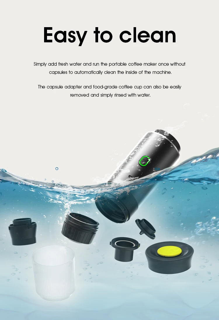 3-in-1 Portable Espresso Coffee Maker – Capsule, Powder & Travel Coffee Machine