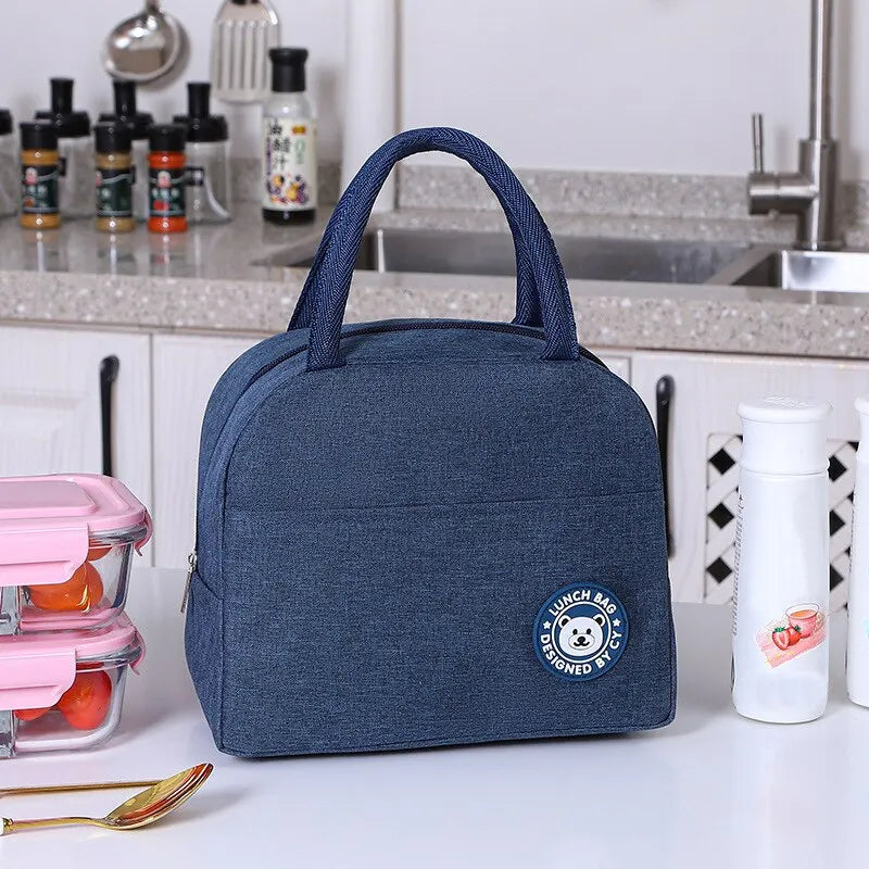 Insulated Lunch Bag Women Kids Cooler Bag Thermal Bag Portable Ice Pack Tote Canvas Food Container Food Picnic Bags