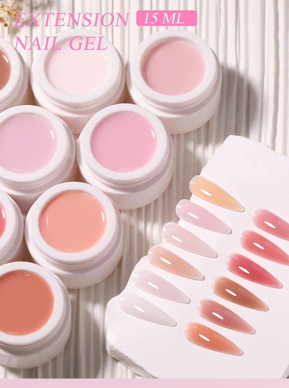 UR SUGAR 15ml Box Extension Nail Gel Jelly Pink White Clear UV Gel Hard Gel Extension Gel Nails Finger French Nail Art Manicure