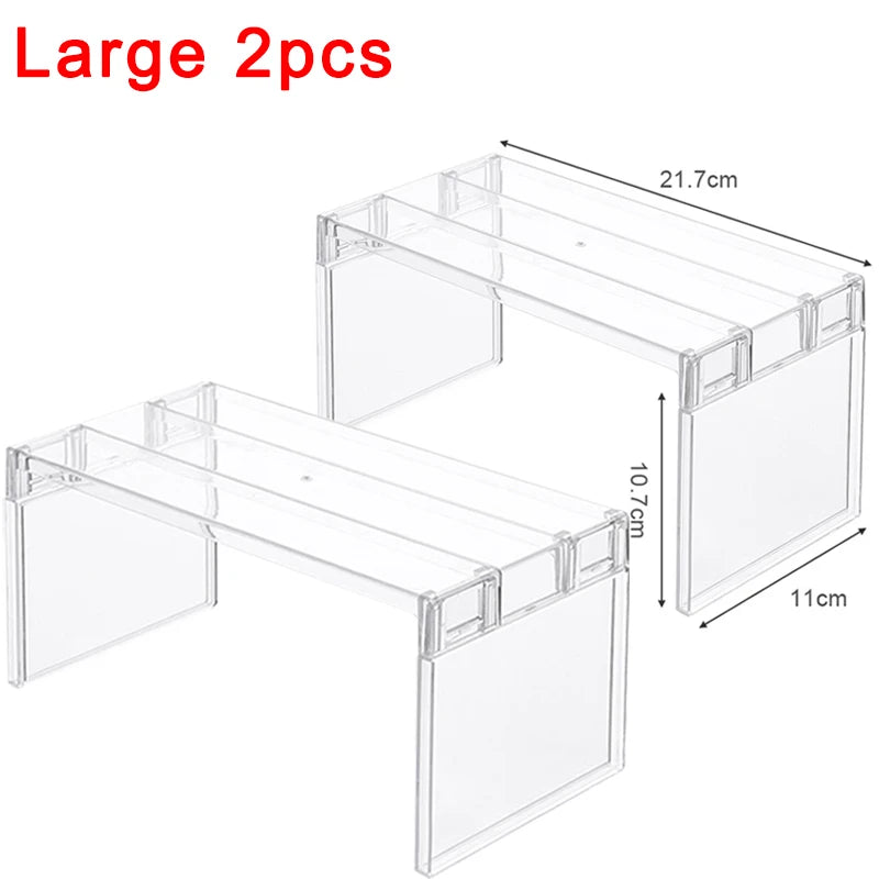 Fridge Storage Rack & Layered Separator Shelves – Transparent Space-Saving Organiser