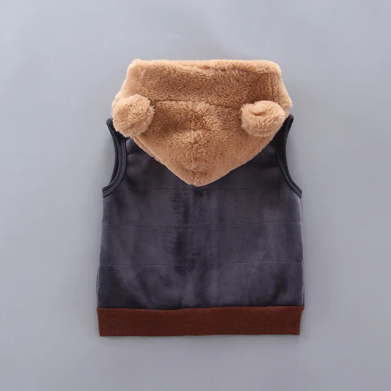 New Children's Warm Three-Piece Girl's Cute Hooded Set Autumn Winter Boy's Fashion Casual Comfortable Suit 12M-4 Years Old